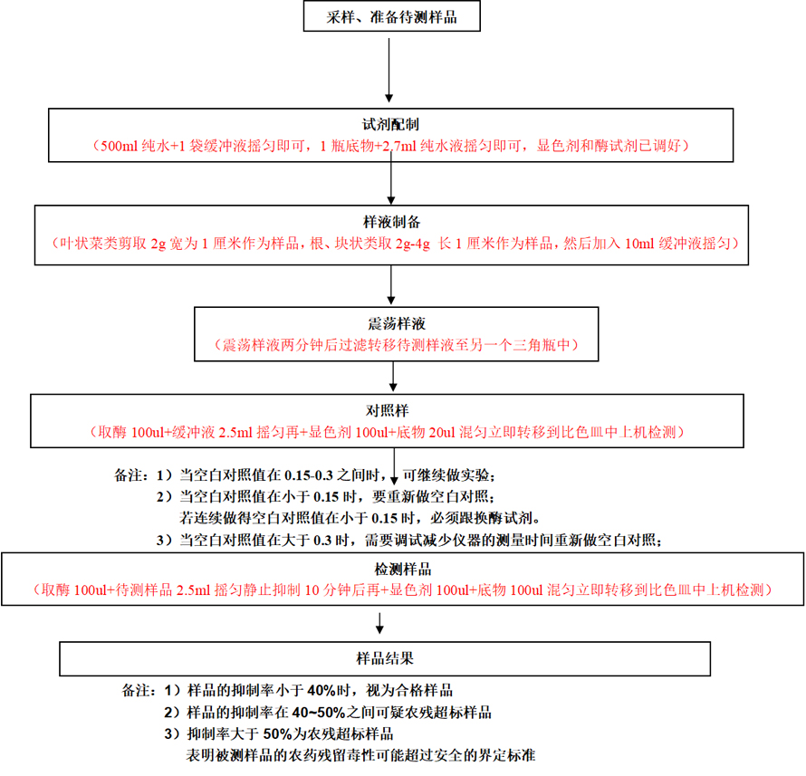 蔬菜農藥殘留快速檢測方法工作(zuò)流程圖